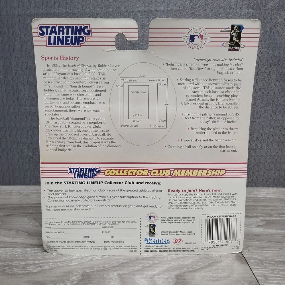 1998 Starting Lineup Fred McGriff Figurine Tampa Bay Devil Rays Baseball SLU